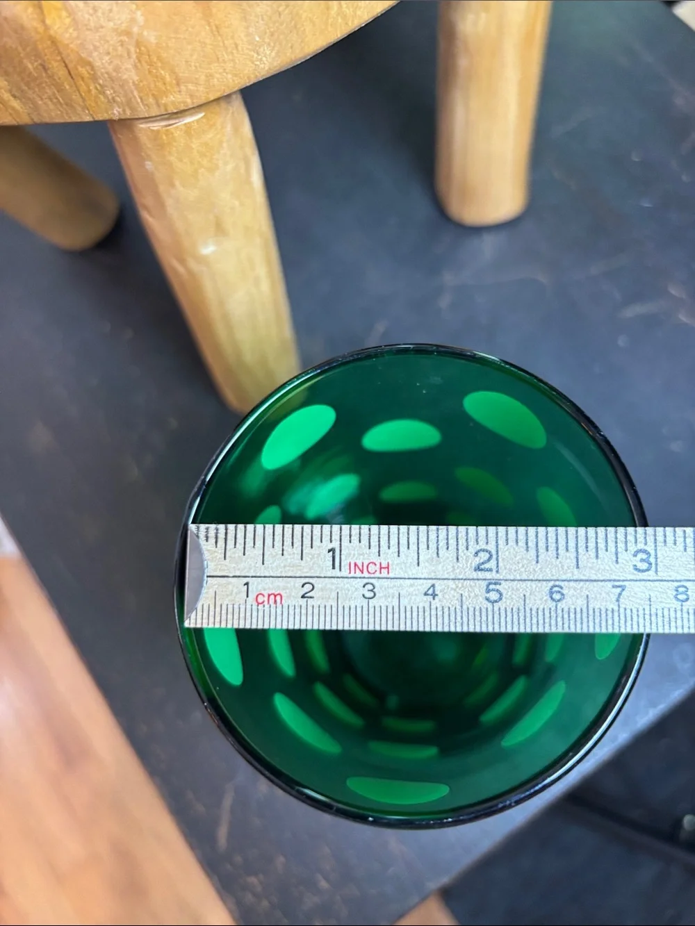 Vintage Forest Green Polka Dot Glass Tumblers - Anchor Hocking Fire-King